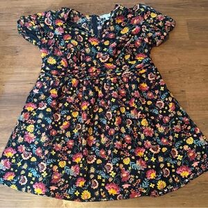 Floral Dress in Black and Multicolor